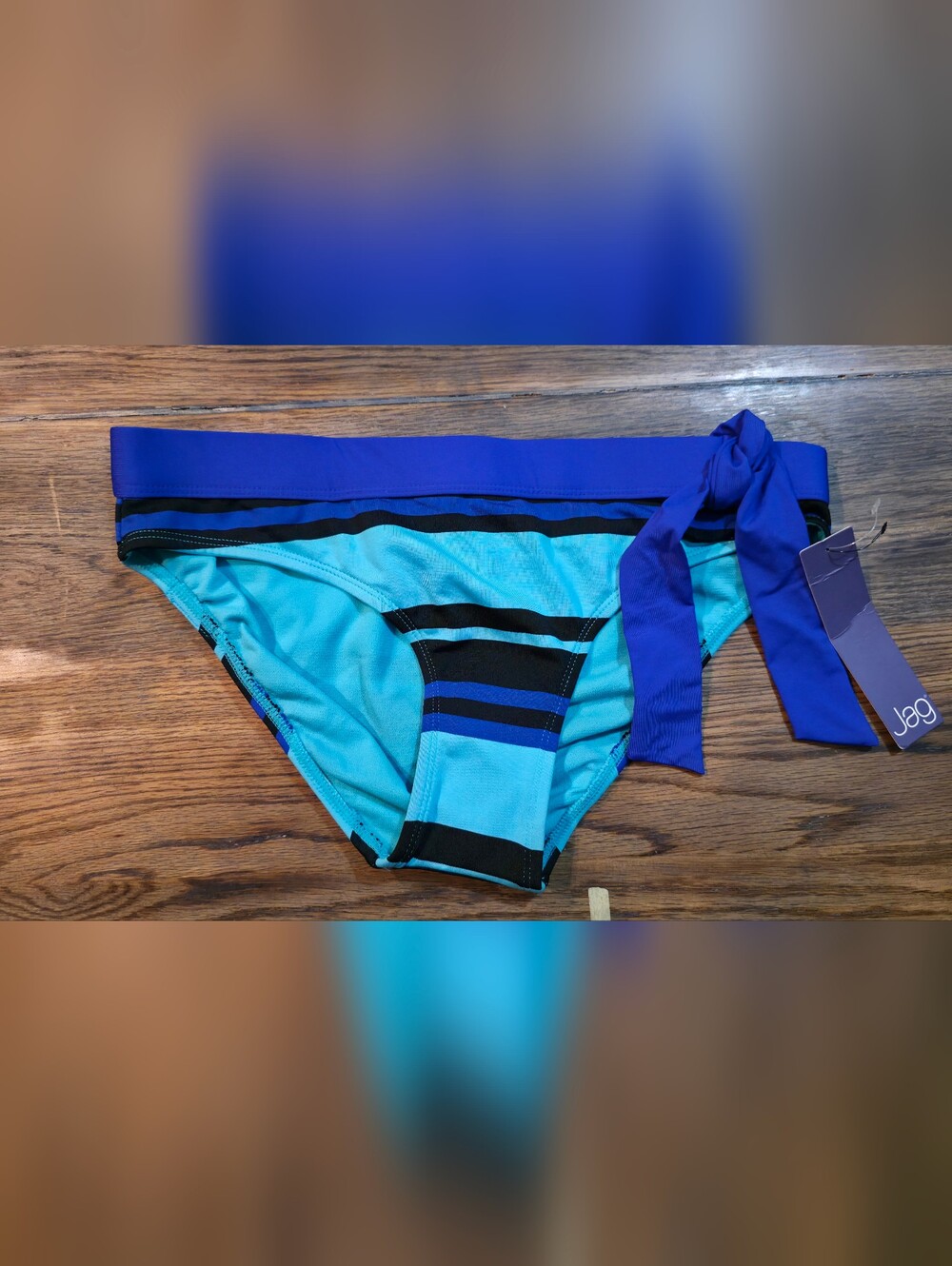 Jag Blue Striped Swim Bottoms